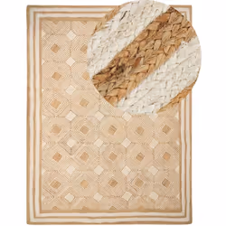 Tapis en jute tressé naturel. Découvrez ce tapis de jute fait main, conçu avec des motifs tressés complexes qui ajoutent une  ...