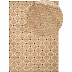 Tapis en jute tressé naturel. Ce tapis moderne en jute est un accessoire charmant qui convient parfaitement à tous les intéri ...