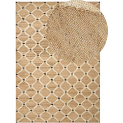 Beliani - Tapis en Jute Tressé Naturel Beige 160 x 230 cm Motif Géométrique Style Boho Kalekoy