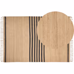 Tapis en jute tressé naturel. Transformez votre espace de vie sans effort avec ce tapis en mélange de jute et de coton. Son m ...