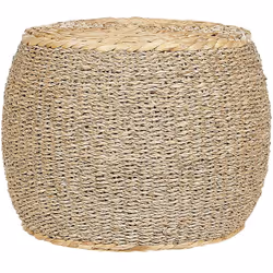 Repose-pieds en herbes marines. Ce pouf en gazon de mer fabriqué à la main offre une assise polyvalente et se transforme en t ...