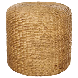 Beliani - Pouf Ottoman Tissé Main de Style Boho en Jacinthe d'Eau 40 cm Marron Clair Bichir ii