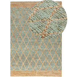 Tapis en Jute Tressé Vert 160 x 230 cm Convient au Chauffage par le Sol Tellikaya