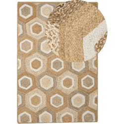 Beliani - Tapis en Jute Tressé Beige 200 x 300 cm Fait Main Motif Géométrique Boho Basoren