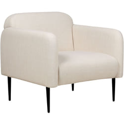 Beliani - Fauteuil en Tissu Lin et Polyester Beige Pieds en Métal Noir Hauts Accoudoirs Stouby
