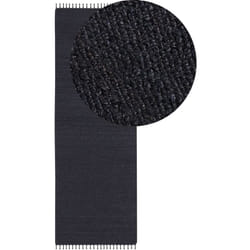 Beliani - Tapis de Couloir en Jute Tressé et Coton Noir 80 x 300 cm Fait Main à Franges Sinankoy