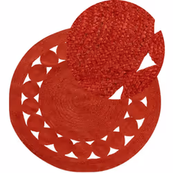 Tapis rond. Ajoutez une touche d'élégance colorée avec ce tapis rond. Fabriqué à la main en jute, il est résistant et robuste ...
