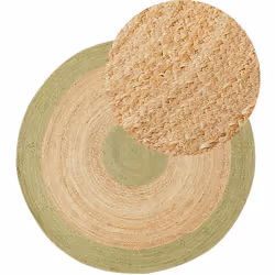 Tapis rond. Décorez votre salon ou votre chambre avec ce tapis d'inspiration bohème et ajoutez une touche de nature à votre i ...