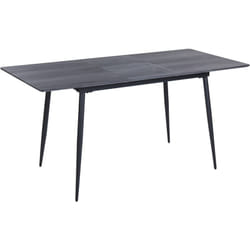 Table à Manger Extensible 120/160 x 80 cm en mdf avec Pieds en Acier Noir Gelanda