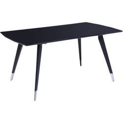 Table de Salle à Manger Rectangle 160 x 90 cm en mdf et Acier Argenté et Noir Mossle
