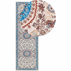Tapis de couloir. Rehaussez l'atmosphère de votre maison avec ce tapis traditionnel en tissu polyester robuste. La surface es ...