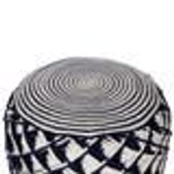Pouf dextérieur bleu marin et beige d 50 cm KAWAN