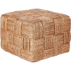 Beliani - Pouf en Jute Beige 50 x 50 cm Remplissage à Billes Polystyrène Design Moderne Hosri