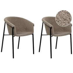 Lot de 2 chaises de salle à manger en bouclettes taupe AMES