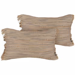 Lot de 2 coussins en jute beige 30 x 50 cm LEDUM