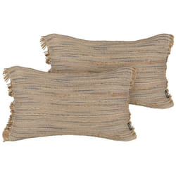 Lot de 2 coussins en jute beige 30 x 50 cm LEDUM