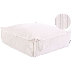 Coussin de Sol en Coton Aspect Velours Côtelé 55 x 55 x 20 cm Carré Beige Clair Allozai