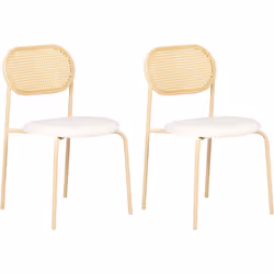 Chaise à dossier ajouré. Cet ensemble de deux chaises empilables allie harmonieusement robustesse et style. La structure en m ...