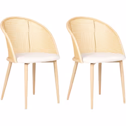 Chaise à dossier ajouré. Laissez-vous bercer par le confort de cet ensemble de chaises design. Leur siège en tissu, et le lar ...
