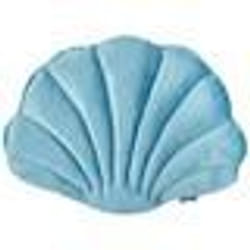 Coussin en forme de coquillage en velours bleu 47 x 35 cm CONSOLIDA