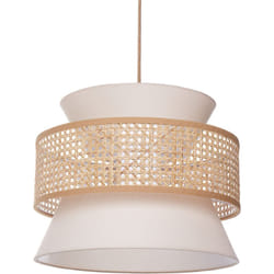 Beliani - Lampe à Suspension Abat-Jour en Sablier Polyester Coton Rotin Ton Naturel et Beige Luyano