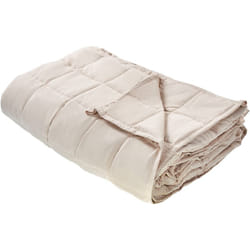 Beliani - Couverture Lestée Rectangulaire 7kg Rembourrage Perles de Verre 120 x 180 cm en Tissu Polyester Matelassé Beige Néréid