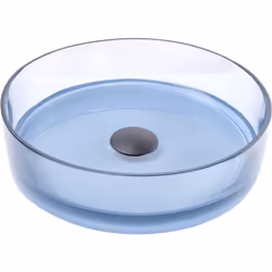 Lavabo semi-transparent. Ce lavabo rond en plastique semi-transparent dégage un style sophistiqué et apporte une élégance mod ...