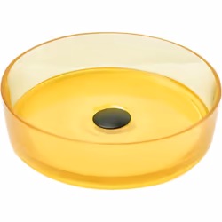 Lavabo semi-transparent. Ce lavabo rond en plastique semi-transparent dégage un style sophistiqué et apporte une élégance mod ...