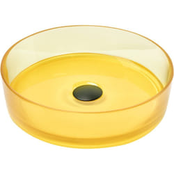 Comptoir de Salle de Bain Bassin de Lavabo Rond Semi Transparent 360 mm Jaune Tolosa