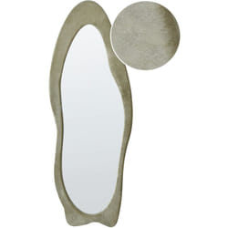 Miroir Mural Moderne à Suspendre en Velours Vert 57 x 160 cm Cadre en MDF Forme Irrégulière Reigny