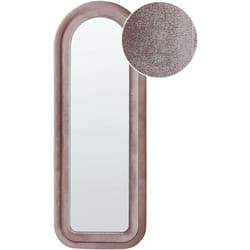 Haut Miroir Mural Moderne en Velours Rose 60 x 160 cm Forme en Arc Cadre en MDF Culan