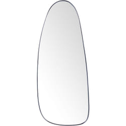 Beliani - Miroir Mural Minimaliste à Suspendre en Métal Noir 39 x 95 cm Cadre en Métal Forme Ovale Cergy