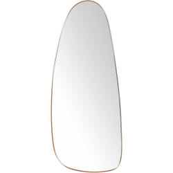 Miroir Mural Minimaliste à Suspendre en Métal Doré 39 x 95 cm Cadre en Métal Forme Ovale Cergy