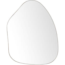 Miroir Mural Moderne et Minimaliste en Métal Doré 70 x 92 cm Forme Irrégulière Cadre en Fer Puteaux