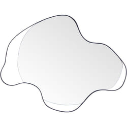 Petit Miroir Mural Moderne et Minimaliste en Métal Noir 77 x 59 cm Forme Irrégulière Cadre en Fer Melun