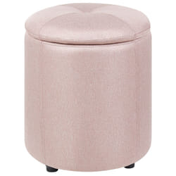 Pouf Coffre de Rangement Glamour 40 x 38 cm en Cuir en Tissu Rose Maryland