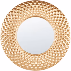 Miroir à suspendre. Ce miroir donne de l'allure à votre espace. Le verre rond est entouré d'un superbe cadre en métal, qui re ...
