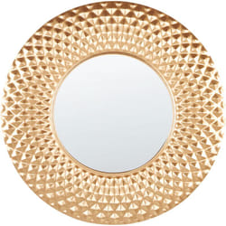 Miroir Mural Rond Moderne Décoratif pour l'Entrée du Salon 60 cm Accessoire de Décoration Doré Combe