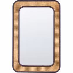 Miroir avec cadre décoratif. Offrez-vous un accessoire au charme éclectique avec ce miroir boho. Enveloppé dans un cadre rect ...