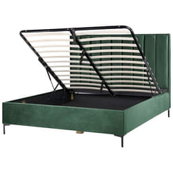 Lit avec coffre en velours vert foncé 180 x 200 cm SEZANNE