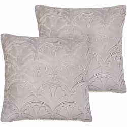 Coussins décoratifs. Rehaussez votre espace avec ce set de 2 coussins exceptionnels. Le charme universel du gris clair rencon ...