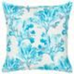 Coussin en coton à motif de corail bleu et blanc 45 x 45 cm ROCKWEED