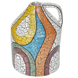 Beliani - Vase Décoratif en Terre Cuite Multicolore Finition Laquée 38 cm Fait Main Fleurs Sèches Putrajaya