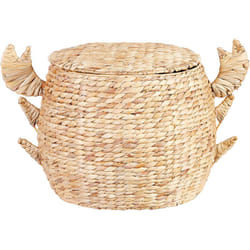 Beliani - Panier de Rangement en Fibres de Jacinthe d'Eau Ton Naturel 67 x 48 cm avec Pinces de Crabe Kakamas