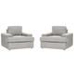 Lot de 2 fauteuils en tissu gris clair ALLA
