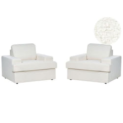 Lot de 2 fauteuils en tissu bouclé blanc ALLA