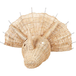 Beliani - Décoration Murale Chambre Enfant Tête de Dinosaure Tricératops en Rotin Naturel Bioko