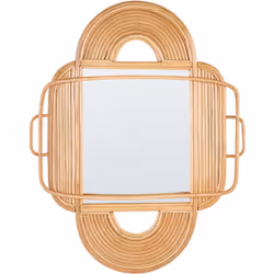 Miroir mural suspendu. Mettez en valeur votre espace de vie avec ce superbe miroir mural fait à la main. Sa forme ovale et ir ...