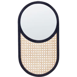 Beliani - Miroir Mural Suspendu en Rotin Clair Finition Laquée 30 x 56 cm Forme Ronde et Ovale Baleal
