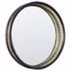 Miroir mural rond en rotin noir d 60 cm DAKSA